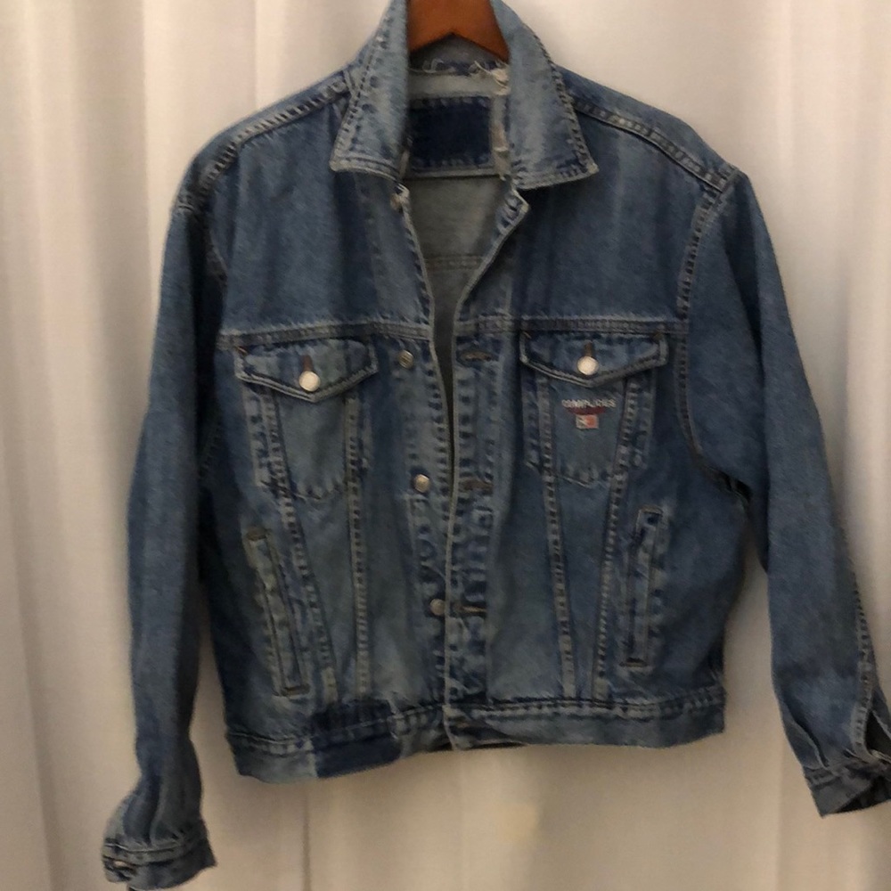 Complies Flag Jeans Jacket,  Size Large, gently used